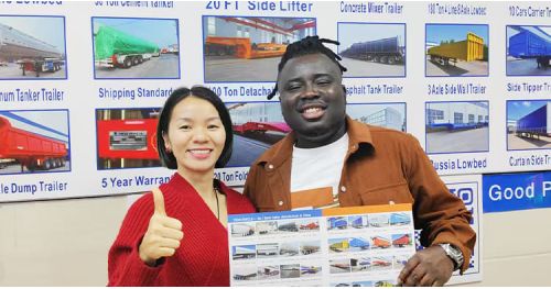 Trinidad Customer Visited Tongya to Buying Removable Gooseneck Lowboy Trailer 