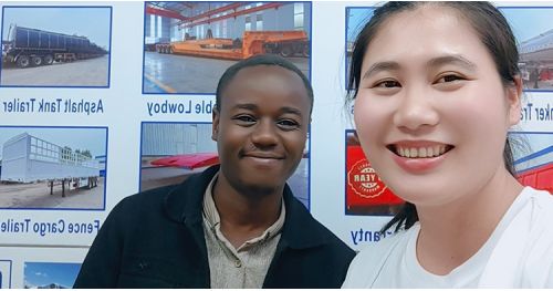 Cameroonian Customers Came to Tongya to Buy 3 Axle Flatbed Trailer