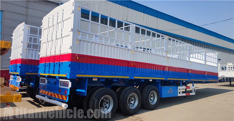 Tri Axle Fence Cargo Semi Trailer for Sale In Tanzania