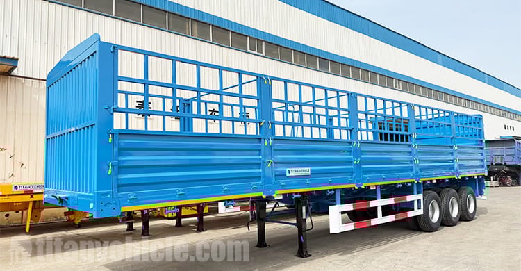 Tri Axle Fence Cargo Semi Trailer for Sale in Tanzania