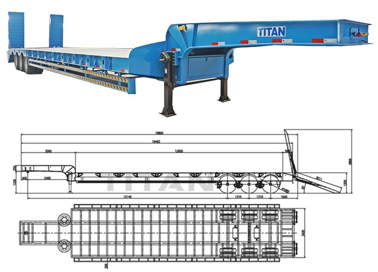 Tri Axle Low Loader 34 Axle 6080100120150 Ton Low Loader Trailer for sale