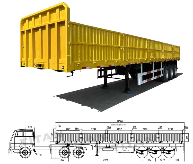 3 axle side board trailer