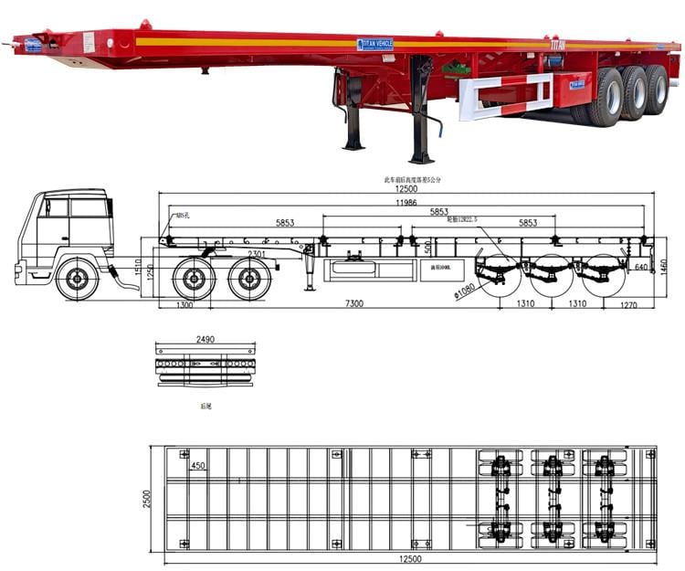 2024 Best Tri Axle Semi Flatbed Trailer on Sale in Tanzania