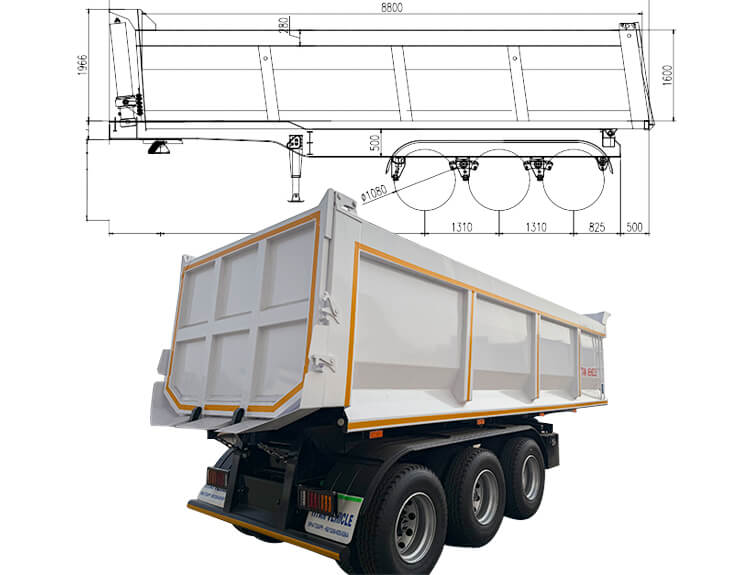 Tri Axle Hydraulic End Dump Trailer for Sale Prices in Jamaica