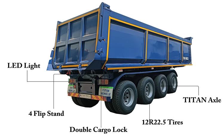 Hydraulic End Dump Semi Trailer for Sale In Angola